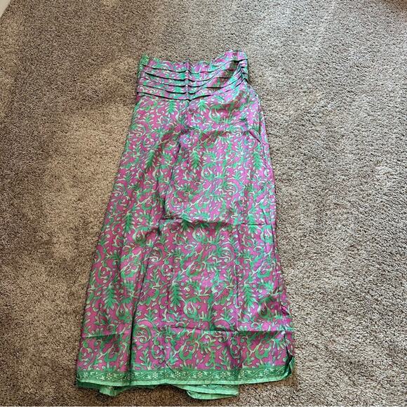 Pure Silk Handmade Green and Purple Top and Pants Set Medium - Picture 11 of 13